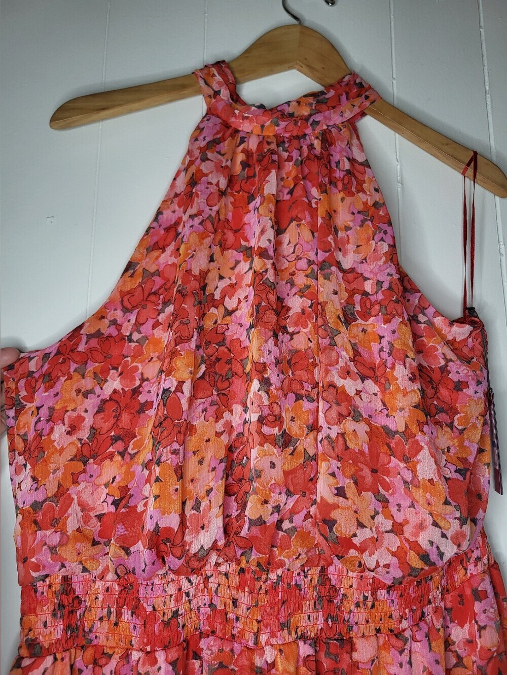 Vince Camuto Coral and Pink Floral Maxi Jumpsuit - Picture 3 of 12
